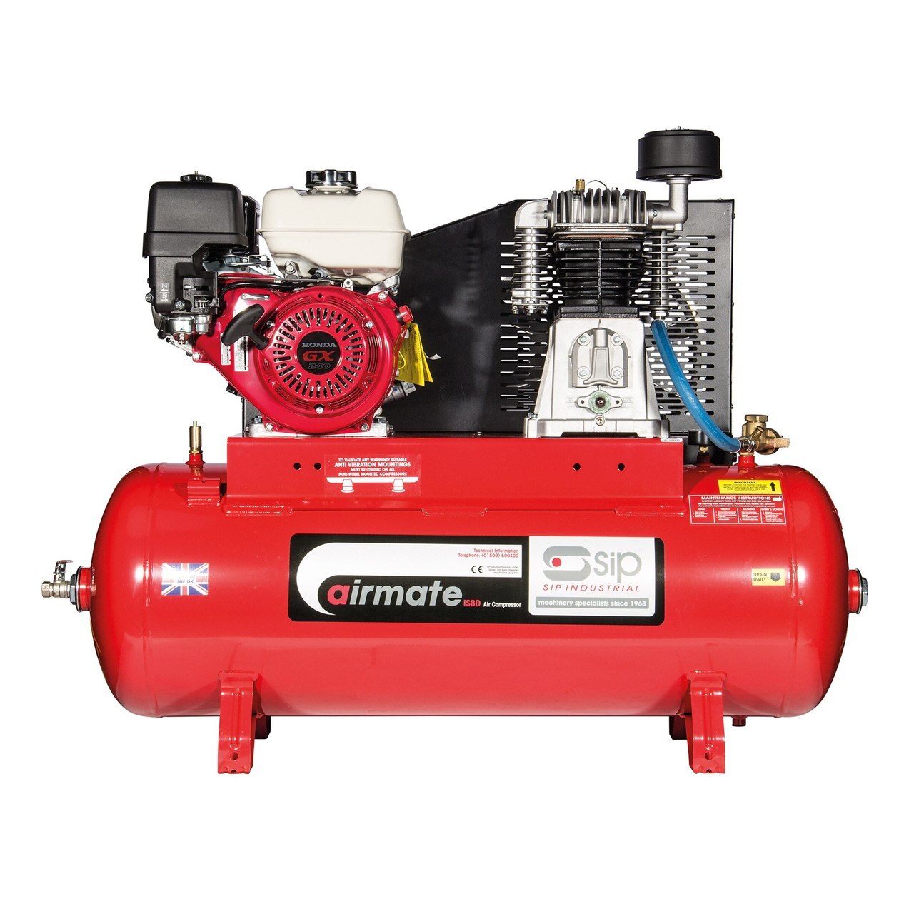 SIP 04450 ISHP5.5/150 Airmate Super Petrol индустриален компресор с двигател Honda 150L