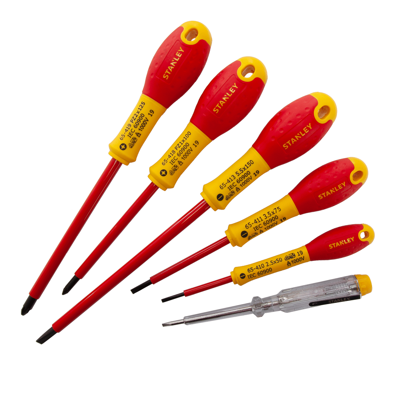 Stanley 0-65-443 FatMax VDE Изолирани Права/ Кръстата (PZ) отвертка Set (6 Piece)
