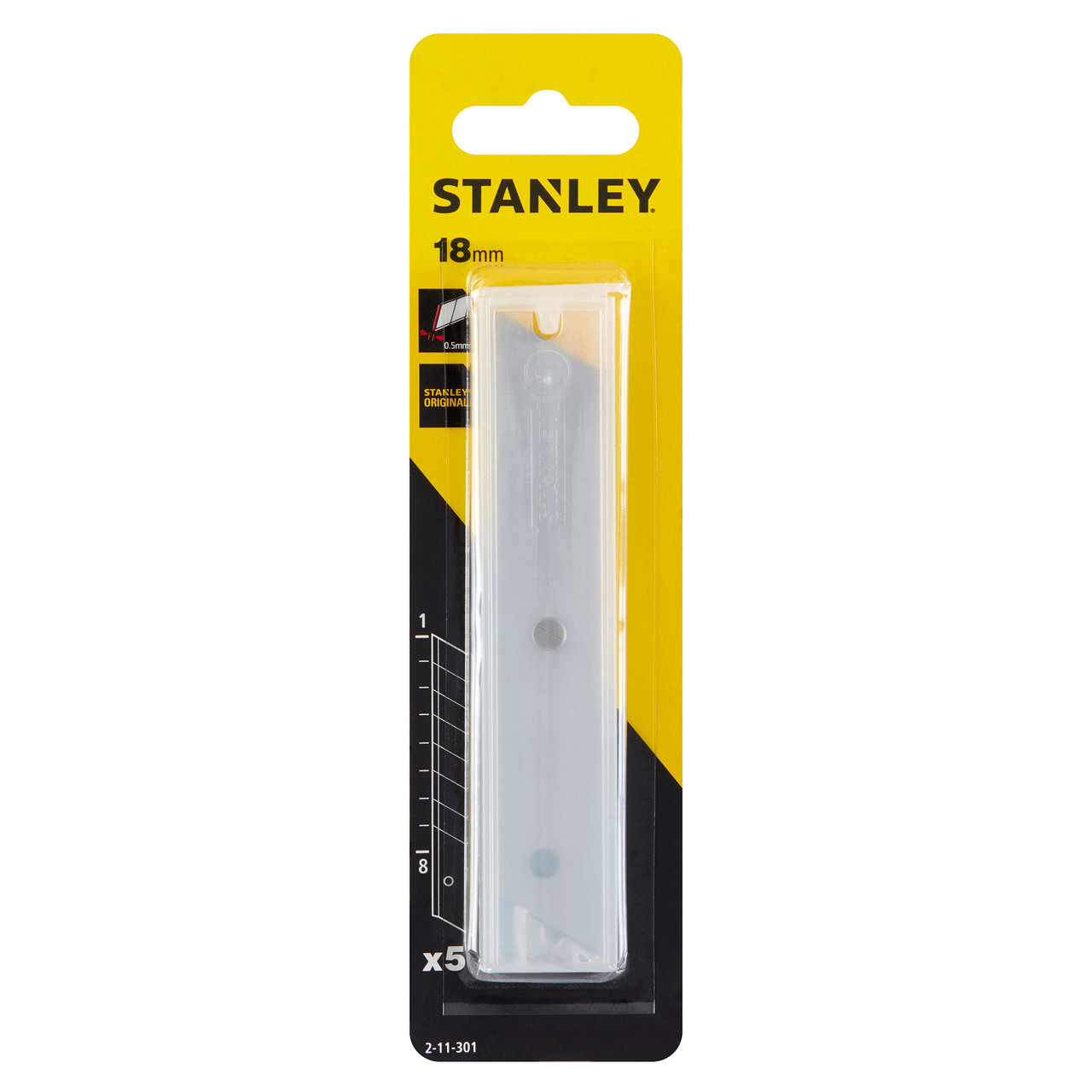Stanley 2-11-301 Отчупващи се Остриета за ножове 18 мм (опаковка от 5)