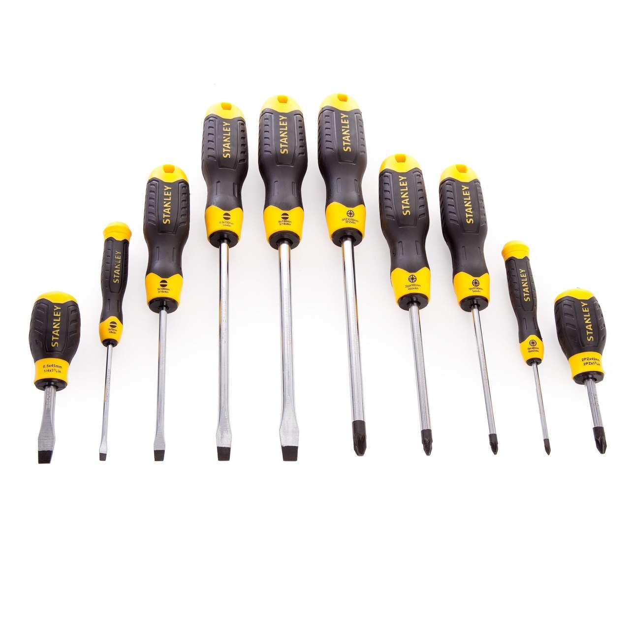 Stanley 2-65-014 Cushion Grip Изгорен & Кръстата (PZ) отвертка Set (10 Piece)