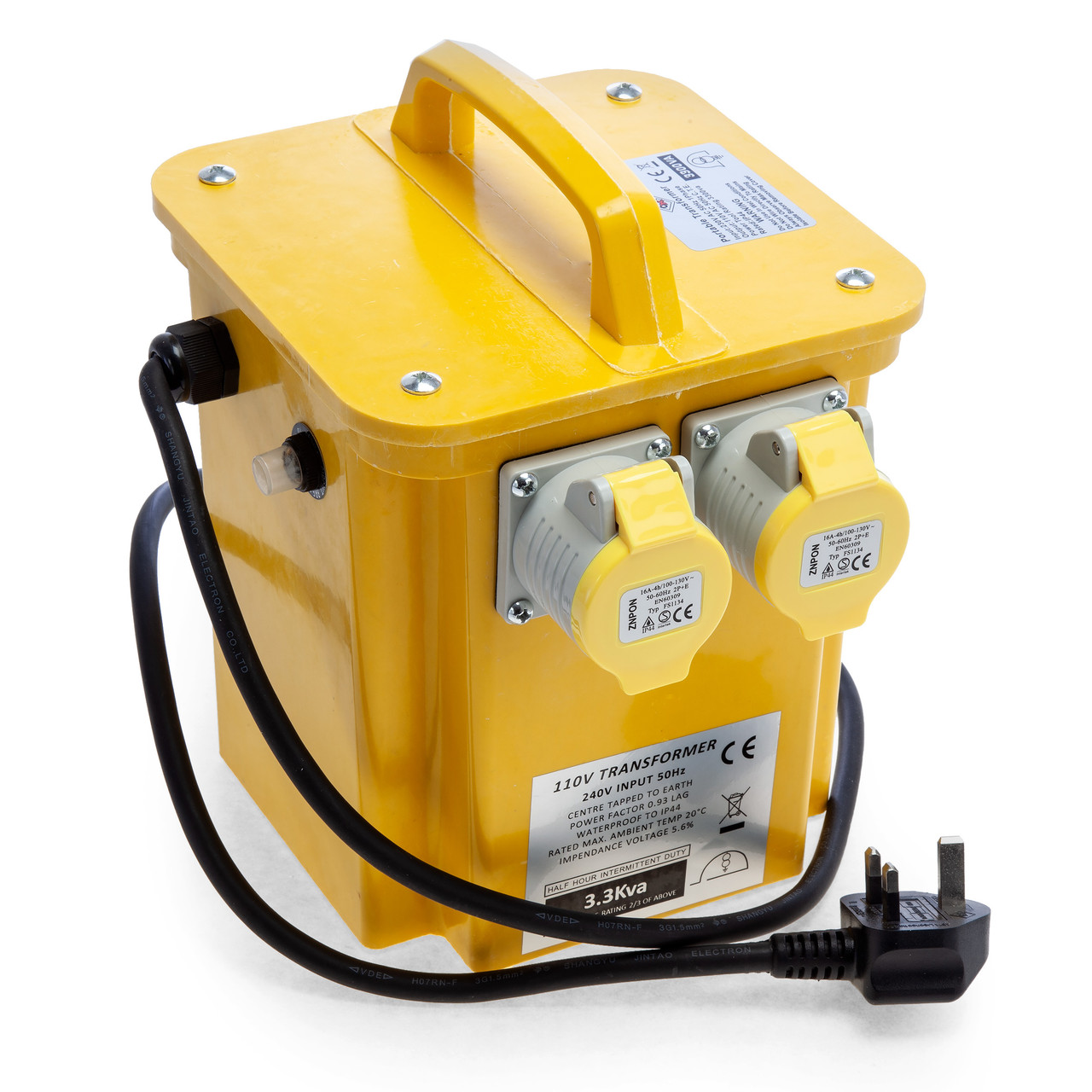 Toolstop 10961 Трансформатор 3.3KVA 16amp 2 гнезда 240V вход - 110V