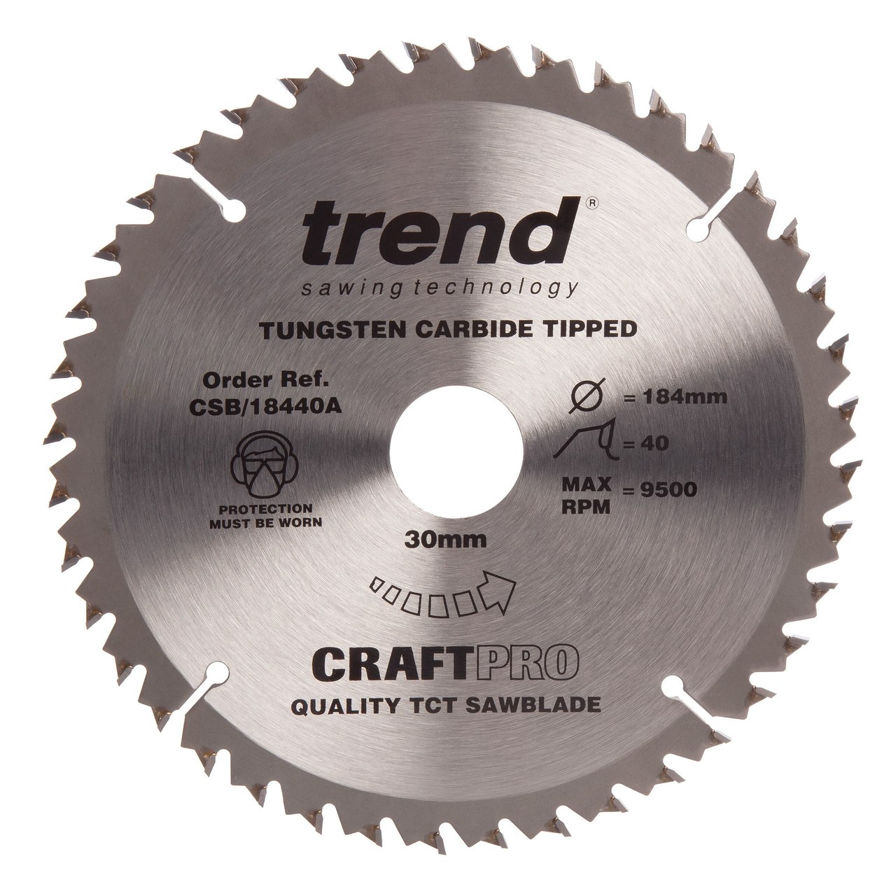 Trend CSB / 18440A CraftPro Крестовинен нож за триони 184mm x 30mm x 40T