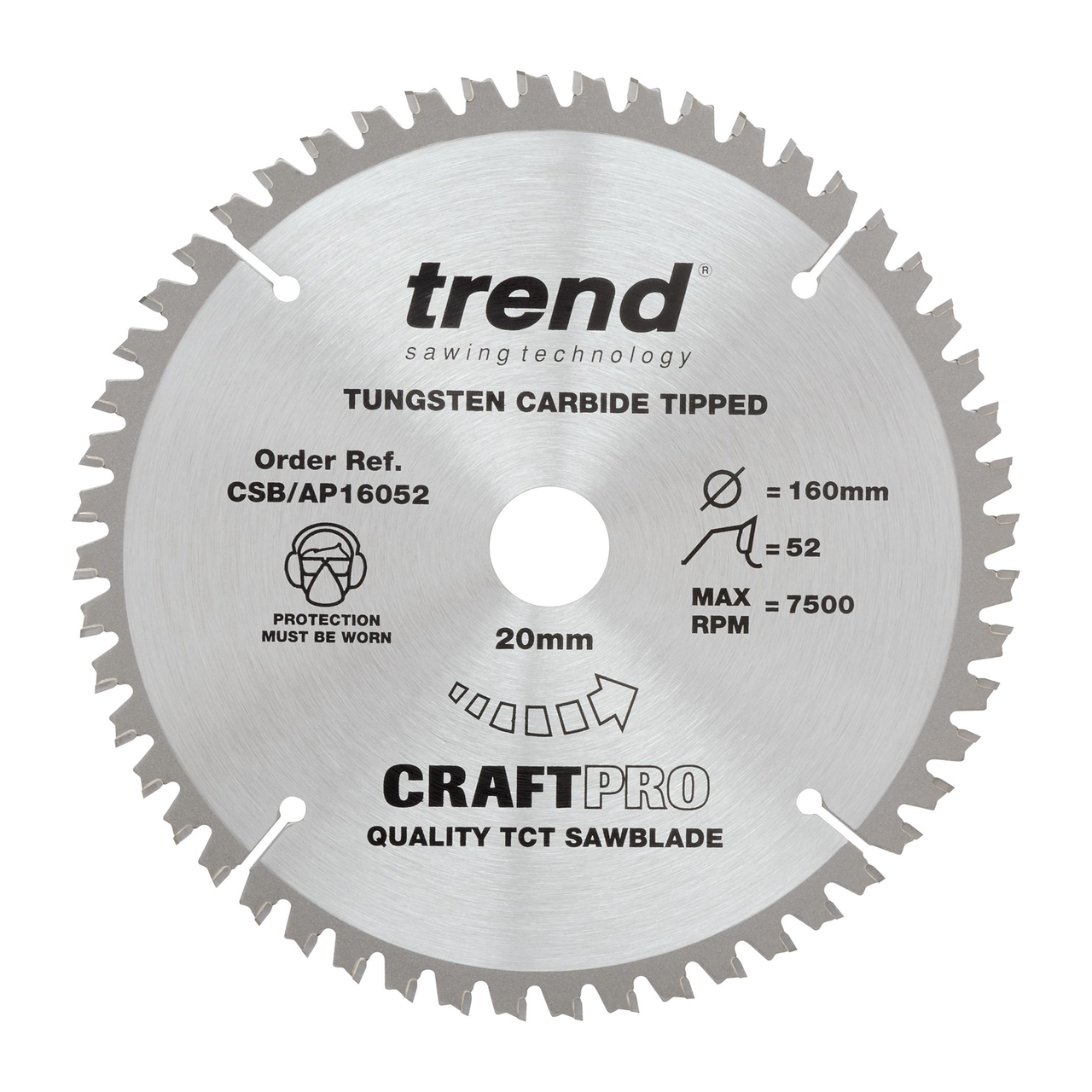 Trend CSB/AP16052 CraftPro трион за алуминий и пластмаса 106 x 20 mm x 52T