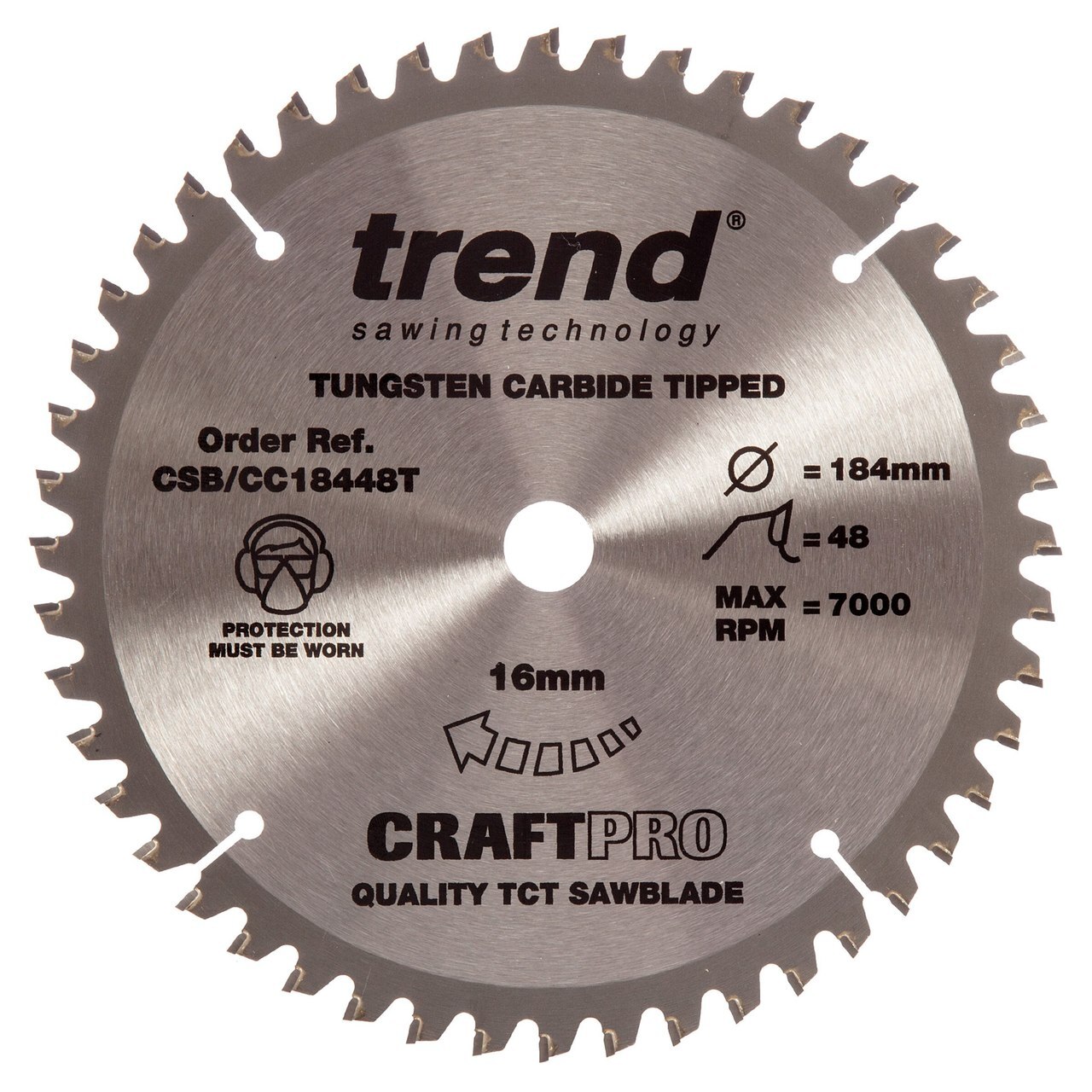 Trend CSB / CC18448T CraftPro Кресто за ножовка на ножове 184 мм х 16 мм х 48Т