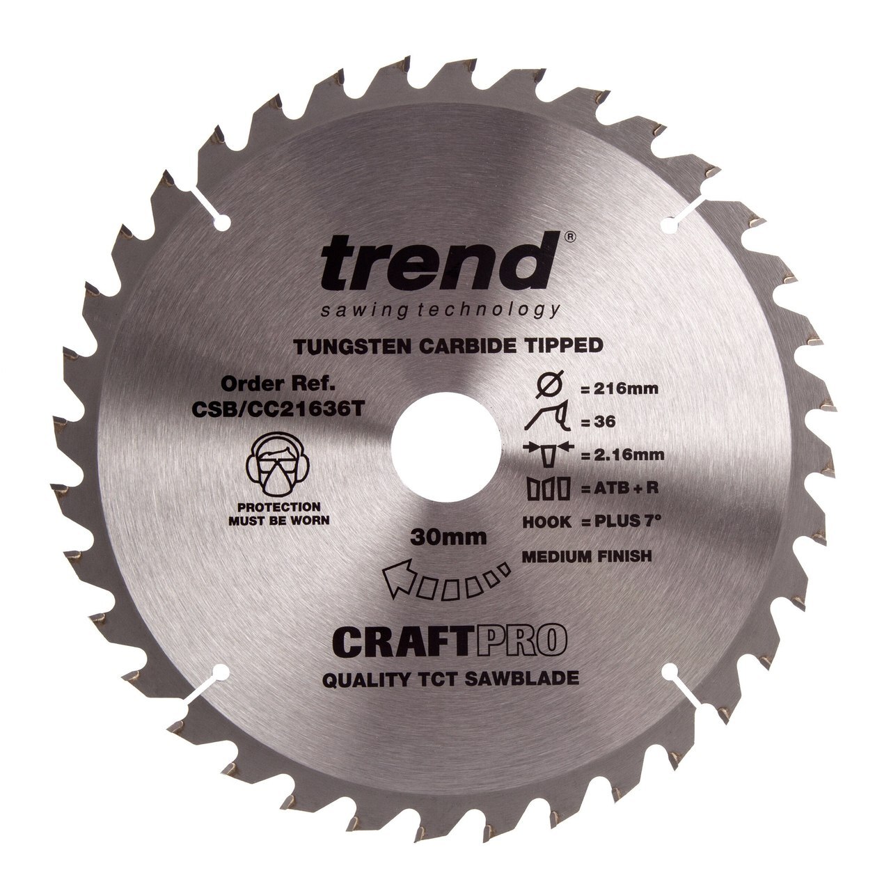 Trend CSB / CC21636T CraftPro Крестовинен нож за триони 216mm x 30mm x 36T
