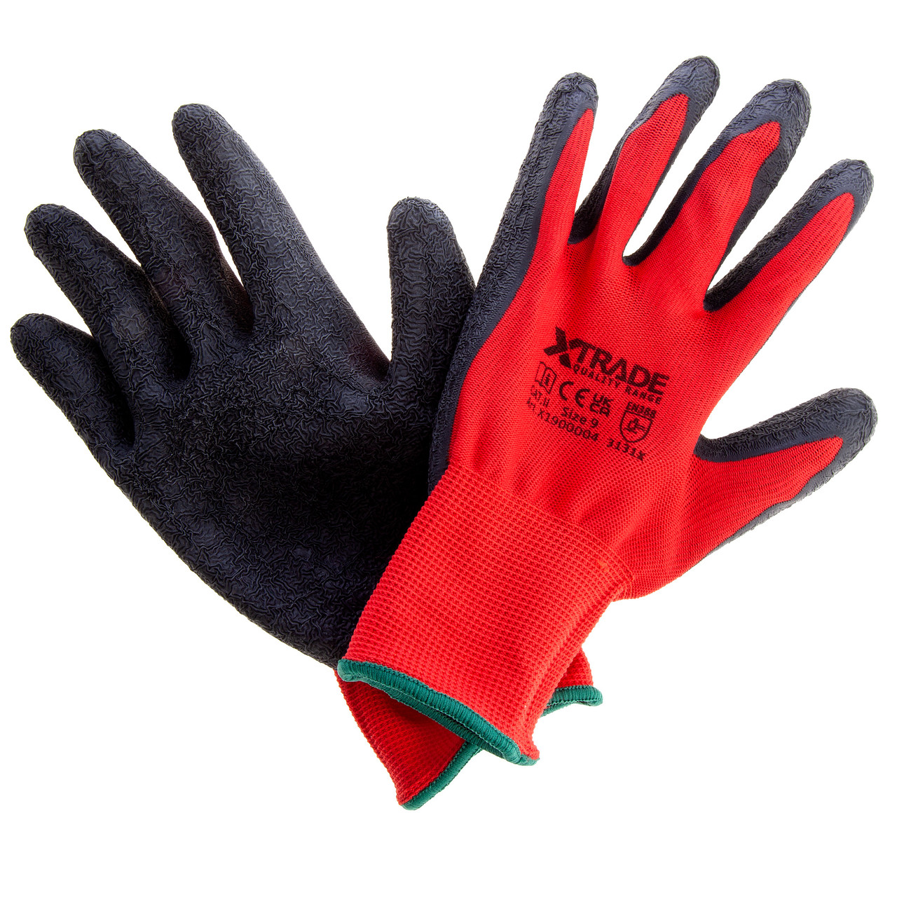 XTrade X1900004 Red Builders Gloves 13 Измервателен инструмент Размер 9 Large (опаковка от 10)